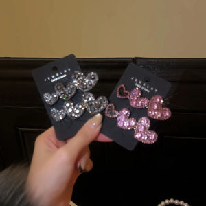 Elegant Heart Shaped Hair Clip for Women New Years Vintage Style Fringe Duckbill Clip Sparkling Rhinestone Hair Accessory
