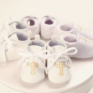 Newborn Bed Shoes White Baptismal Shoes Fashionable And Versatile Sports Shoes Comfortable Soft Soled Toddler Shoes