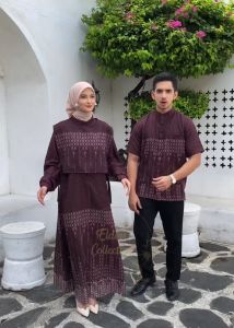 FREE ONGKIR Baju Dress Couple Wafa Set Sarimbit Premium Baju Couple Pasangan Keluarga Lebaran Terbaru Tahun 2025