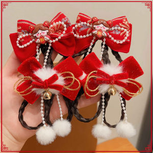 New Year Girls Traditional Chinese Style Hair Accessories Fake Braid Hair Clip Tassel Hair Card Hanfu Headwear Childrens Fashion