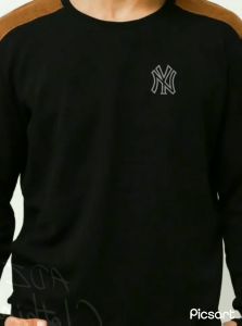 Sweater Casual Crewneck Kombinasi 2 Warna Bahan Kain Fleece Atasan pria Dan Wanita Lengan Pnjang Ready Size XS - XXXL