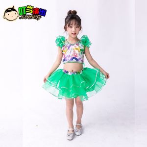 ชุดเต้นแจ๊สเด็ก ชุดการแสดง กระโปรงทรงเอ ชุดฮิปฮอป ชุดเต้นรำสไตล์สตรีท ชุดแฟชั่นสำหรับเด็ก เด็กหญิง เด็กชาย วัย 2-7 ปี