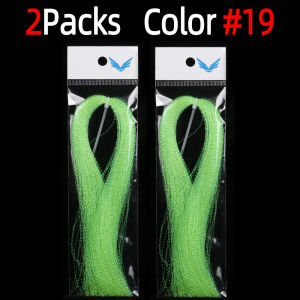 2Packs Twisted Flashabou Holographic Tinsel Fly Fishing Tying Crystal Flash for Baitfish Streamer Jig Hook Lure Making Material