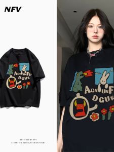 ความยาวปานกลางยาวผ้าฝ้ายเสื้อยืดผู้หญิงฤดูร้อนพิมพ์แขนสั้น Crewneck เสื้อผ้าทํางานการออกแบบสร้างสรรค์