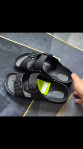 Men’s Double Buckle Slide Sandals – Anti-Slip Casual Slip-On Slippers
