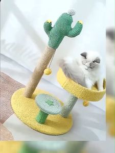 LCK010 คอนโดแมวพร้อมที่ขัดเล็บแต่งกระบองเพชร (เป็นประเภท คอนโดแมวพร้อม)