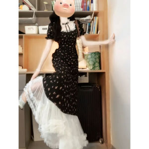 CHANGTONG | Retro Floral Slimming Dress