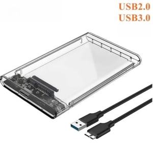 Transparent 2.5" SATA To USB3.0 Hard Drive Enclosure Tool-Free SSD HDD Case For 7mm 9.5mm Disk USB2.0 Portable Storage Box