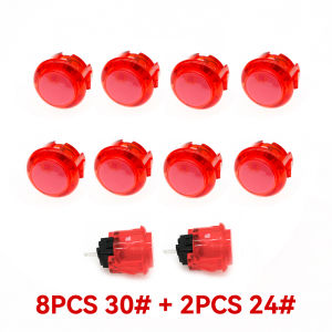 10pcs Copy Sanwa OBSC Clear Push Button 24 & 30mm Game Buttons For Hitbox Controller Coin Pusher Video Tablero Arcade Machine