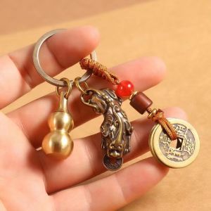 Phong Cách Cổ Điển Trung Hoa Tượng Thần May Mắn Lợn Đồng Nguyên Chất Khóa Xe Hình Quả Dứa Mở Quà Tặng Trang Trí Nhà Thủ Công