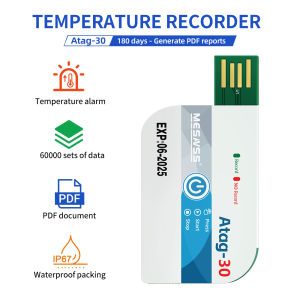 juan juan | 180 Days Disposable Temperature Data Logger USB Data Recorder PDF Report Temp Alarm with LED Indicator for Cold Chain Transport