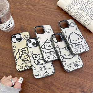 Cartoon Sanrio Meowiewa Kuroko Silver Anti-Fall Phone Case for 14/13/12/11/16 Compatible with 15Pro Max And 8Plus/7