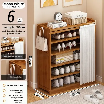 Space Saving Affordable Multi-level Bamboo Shoe Rack
