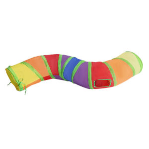 Rainbow Cat Tunnel Pet Tube Collapsible Play Toy Indoor Outdoor Kitty Puppy Toys for Puzzle Exercising Hiding Training