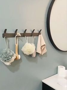 Drill Free Aluminum Thicken Clothes Door Hook Wall hooks Hanger Storage Heavy Duty Bathroom Toilet