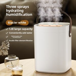 USB three nozzle humidifier 1.8L large capacity household air humidifier aromatherapy diffuser LED night light spray