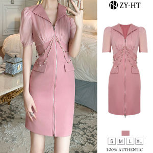 Zyht phụ nữ ăn mặc váy màu hồng hip-Gói Ăn Mặc Đầm Polyester Đầm công sở sang trọng váy ĐẦM CƯỚI tham dự trang phục váy dự tiệc Váy dạ hội 30807