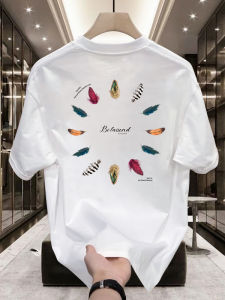 Áo Thun Nam Tay Ngắn Cotton Phong Cách Mỹ Cổ Tròn Thường Ngày Mùa Hè Thời Trang Đường Phố Đa Năng Sang Trọng