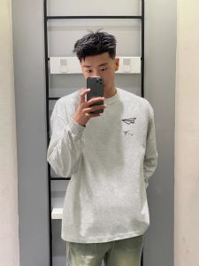 Áo Thun Dài Tay Cotton Mỹ Dành Cho Nam Mùa Thu 2025 in Họa Tiết Sáng Tạo Áo Thun Cotton Nguyên Chất Phong Cách Thường Ngày Rộng Rãi