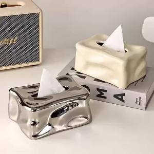 Irregular Tissue Box Ceramic Glacier Napkin Holder Tissue Case Korean Room Decor Modern Ceramics Table Tissue Box Holder