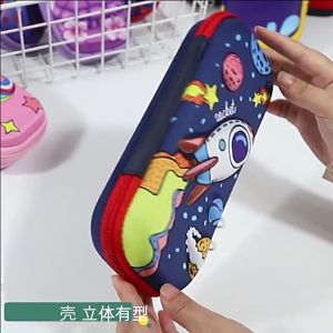 Kotak Pensil 3D  Timbul  Anak Sekolah TK SD Motif Kartun Lucu Untuk Anak Perempuan Laki-Laki Bahan Eva Anti Air