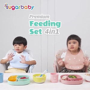 Sugar Baby Premium Feeding Set 4in1 Seperangkat Alat Makan Cocok untuk Kado Hadiah Hampers Giftset
