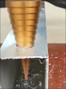 BFCC 4-32mm HSS Straight Groove Step Drill Bit Titanium Coated Wood Metal Hole Cutter Core Drilling Tools Set Titanium High Speed Steel Unibit Stepper Cone Drill Bit Two Flute Step Down Bits