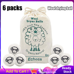 Wool Drying Ball Pure Organic Natural New Zealand Wool Reusable Drying Ball Used For Laundry Anti-Static Fabric Softener Diameter 7 cm 6 Pack