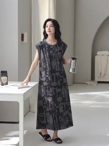 COSMO LADY | Padded Cotton Sleeveless Loose Sleepwear Dress