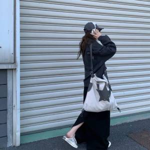 New Canvas Star Single Shoulder Bag Large Capacity Commuter School Crossbody Bag Korean Style Leisure Handbag Tote Bag