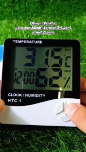 Alat Pengukur Suhu Ruangan Termometer Hygrometer Ruang Digital Jam Termasuk Baterai Tanpa Kabel