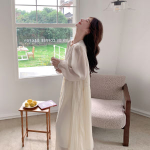 Elegant Embroidered Long Dress Womens Spring Autumn New Style French Gentle Unique Super Beautiful Fairy A-Line Skirt Dress