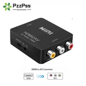 HDMI to AV RCA Adapter HDMI to Composite CVBS Video Audio Converter LR Stereo AV Scaler for HDTV Projector