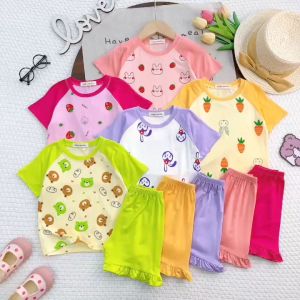 Bộ Cộc Tay Thun Lạnh Minky Mon Dẽ Thương Mềm Mịn Thoáng Mát Cho Bé Gái 10-27kg