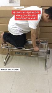 [SALE RẺ][NAN DÀY 4li-BH 5 NĂM] Kệ chén đa năng KC-86cm 96cm và 106cm PLUS inox 304 cao cấp chịu lực tới 90kg