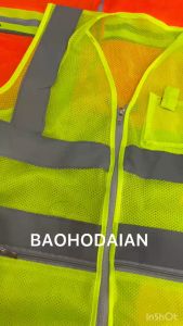 Áo phản quang kiểu 3M lưới 3 kéo có túi