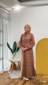 Outer Brokat Kondangan Cardigan Outfit Kondangan Outer O0TD Kekinian Muslim Wanita All Size