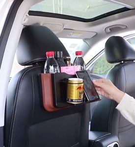 HUAFA MALL กล่องเก็บขวดน้ำ ที่ใส่ของแขวนหลังเบาย์ พับเก็บได้ ถังขยะ เก็บของในรถ ระดับอุปกรณ์แต่งรถ ราคาถูกต้อง