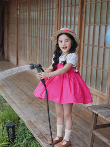 Adorable Original Little Plum Girls Dress Kicababy Casual Fashionable Clothing for Kids Princess Skirt Short Sleeve Spring Summer Autumn