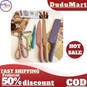 DuduMart 6 in 1 Set Pastel Stainless Corrugated Kitchen Ceramic Knife Set