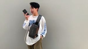 Teemo Men Chest Bag Nylon Shoulder Messenger USB Charging Bag For Outdoor Anti Theft Bag - Fulfilled by Teemo SHOP