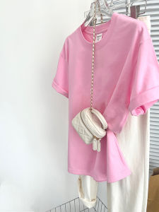 ZHUZI | Relaxed Pink Womens Tshirt Short Sleeve
