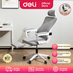 Deli Office Chair / Kursi Kantor / Kursi Kerja Jaring Dengan Sandaran Kaki E4935