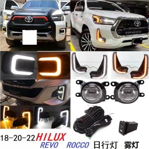 Dual Light 18 22 Model Year HILUX REVO ROCCO Daytime Running Lights Fog Lamp Assembly Auto Vehicle Car Atmosphere Decoration Lamp
