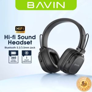 BAVIN BH57 Hi-Fi Wireless Bluetooth Earphone Headphone w/ Long Battery Life & High-Fidelity 360 Audio Type-C Input