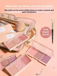 MONLEYTA | Matte Natural Peach Orange Powder Blush Highlighter Three Color Palette Tawny Orange Color New 2025 MONLEYTA Makeup Powder