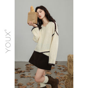 YOUXIANG | Áo Sweater Cổ Tròn Phong Cách Thoải Mái Chất Liệu Mềm Mại