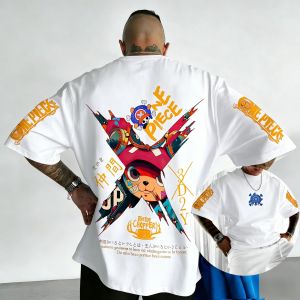Bandai | ONE PIECE Summer Mens and Womens T-shirt 2026 New Chopper Anime Collaboration Hip Hop Loose Casual Versatile Parent Child Top