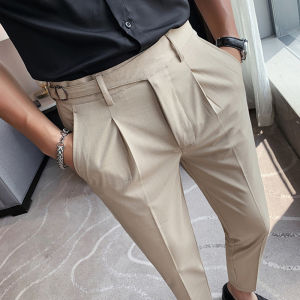 Kenerge Trousers Mens New Gorkha District Fancy Slim Fit Paris Buckle Naples High Waist Casual Suit Pants