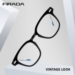 FIRADA แว่นตาโปร่งใสแฟชั่นย้อนยุคอะซิเตทแว่นตาสี่เหลี่ยม กรอบแก้วสำหรับ KBT98310 ผู้ชายและผู้หญิง
